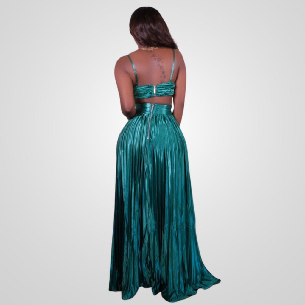 emerald.green dress Marise Green Draped Satin Maxi Dress main image 0